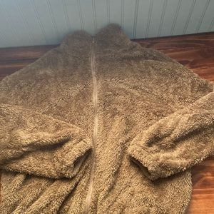 brown fluffy jacket from shein